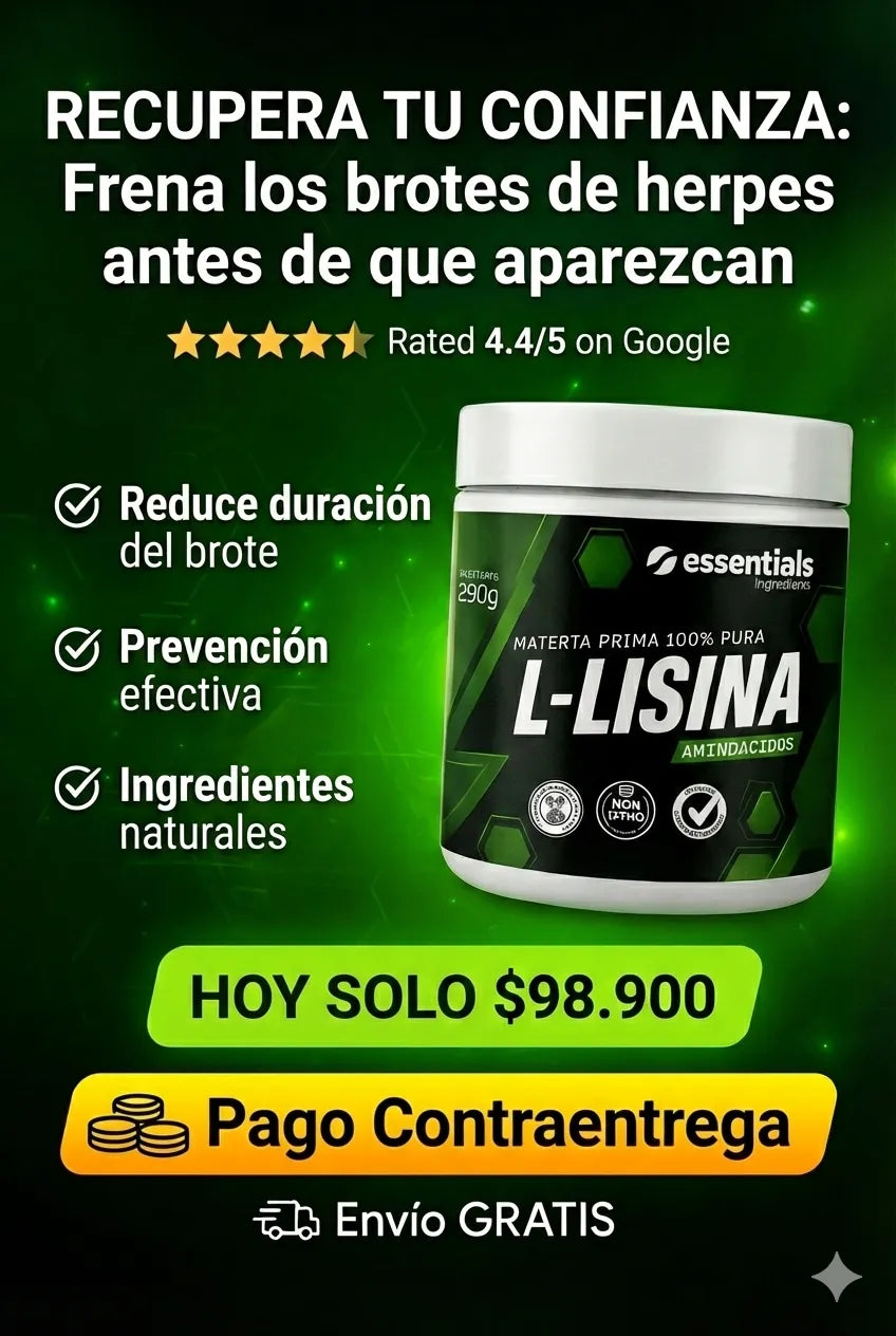 L-LISINA: PREVIENE Y REDUCE LOS BROTES DE HERPES LABIAL Y GENITAL